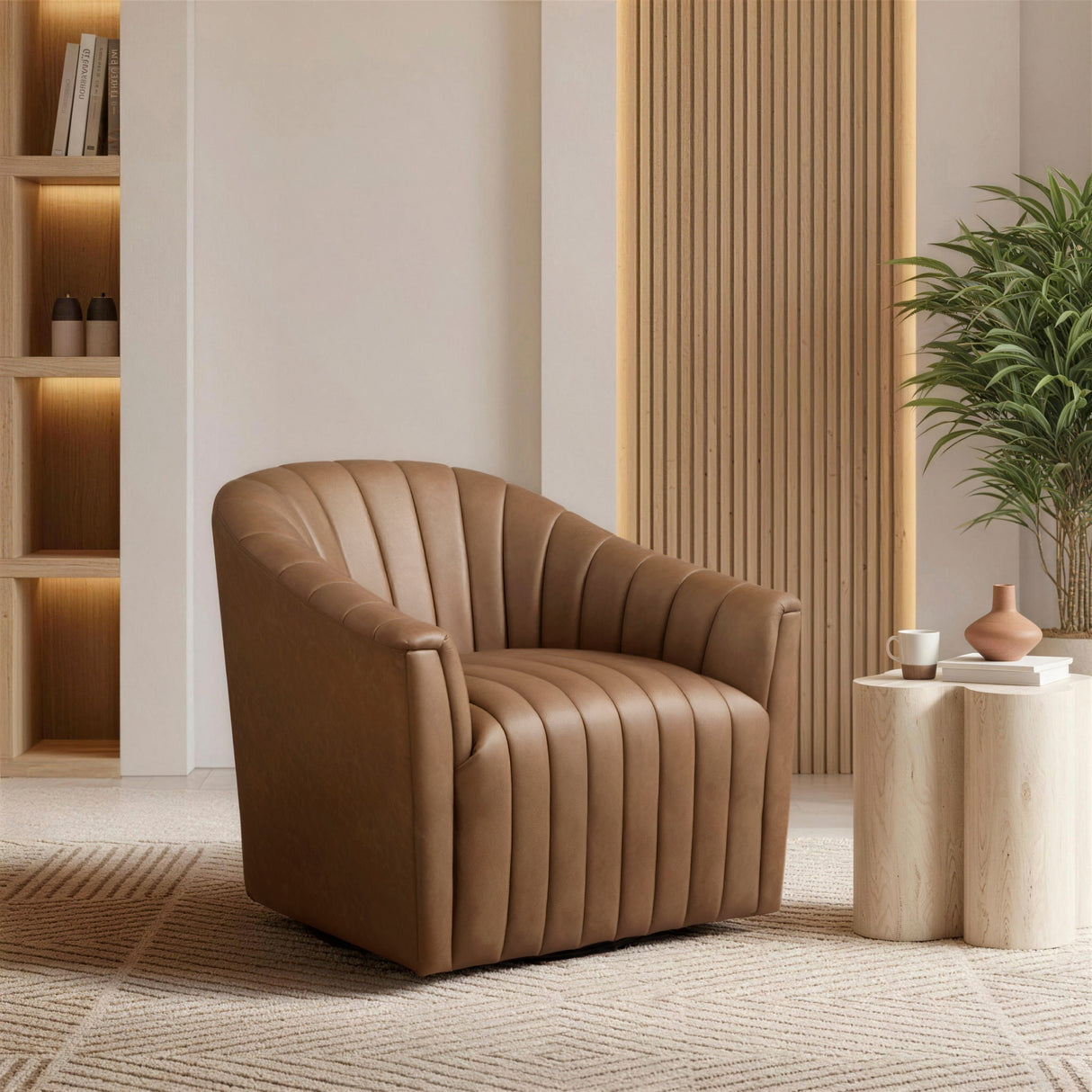 Boulevard Dark Brown Swivel Chair