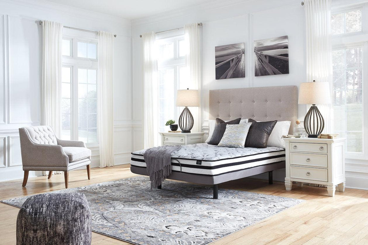 8 Inch Chime Innerspring White Queen Mattress in a Box by Ashley at Eve Furniture