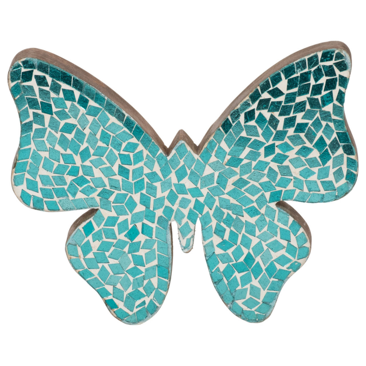 8" Mosaic Butterfly, Aqua