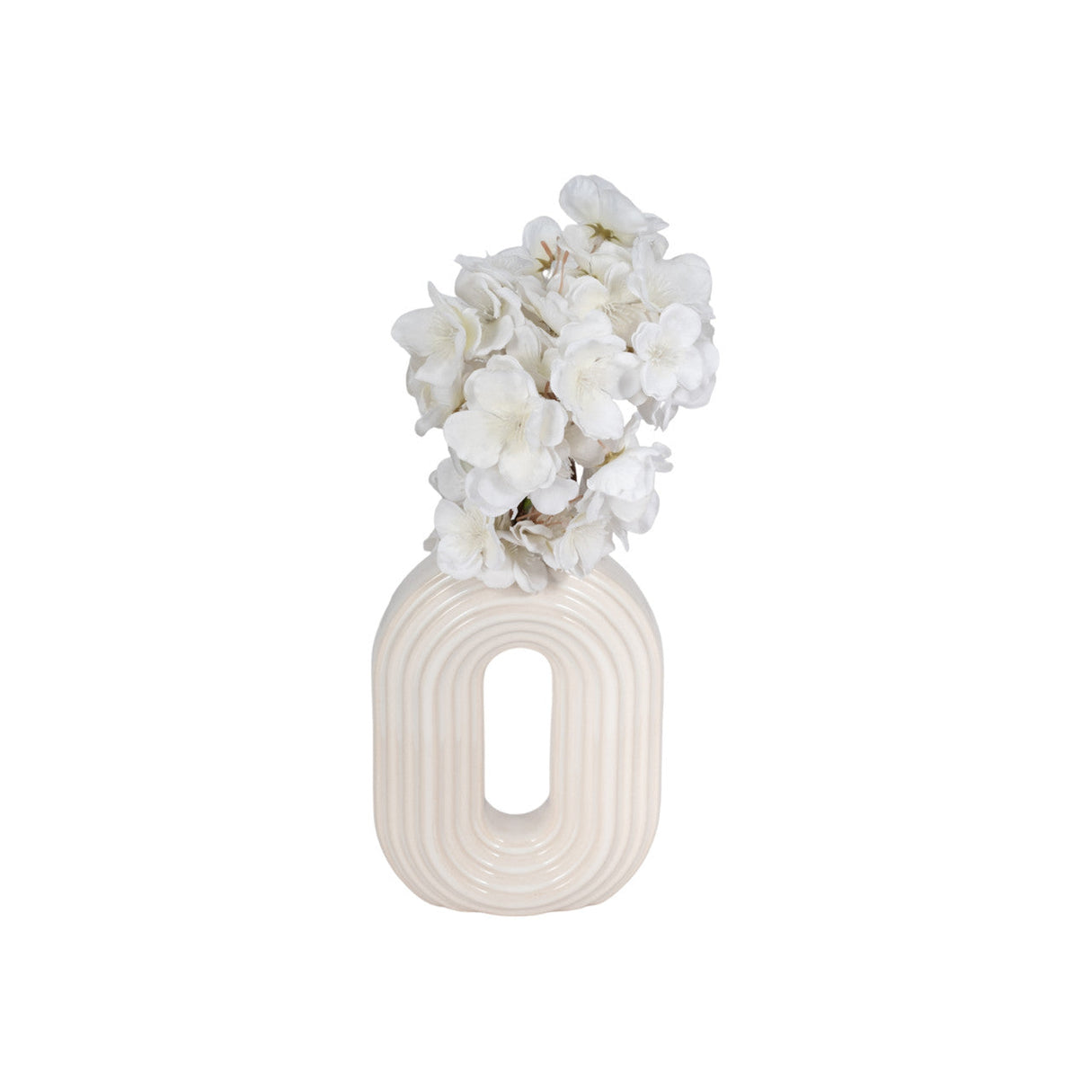 8" Oval Arch Vase, Ivory