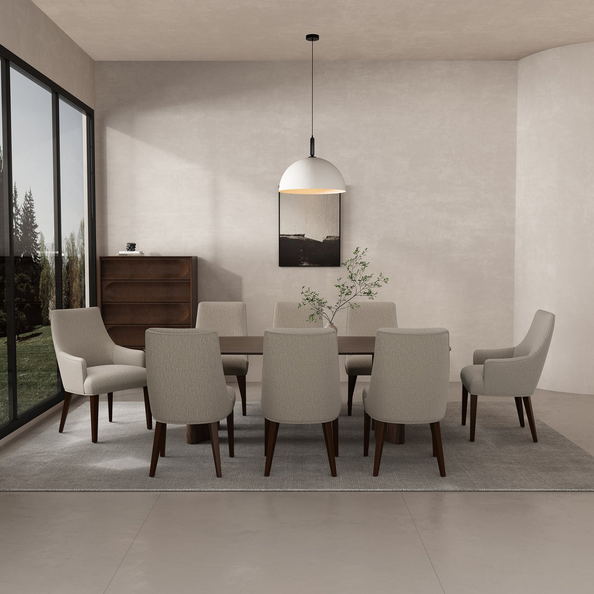 8-Piece Beever Dining Chair and Arm Chair in Taupe by Manhattan Comfort at Eve Furniture
