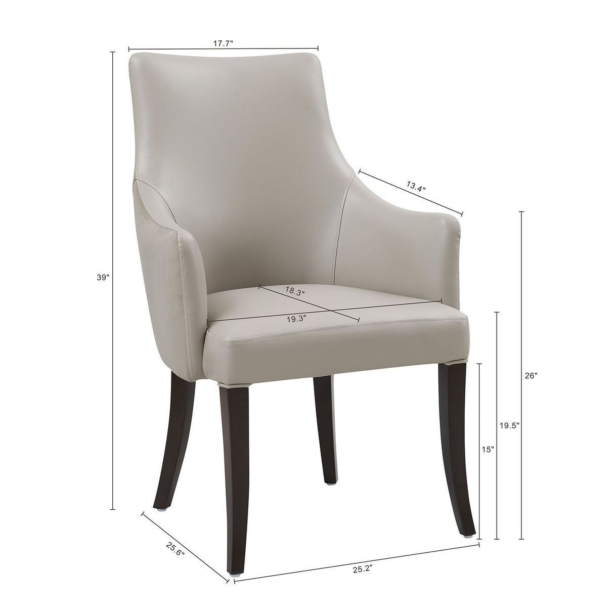 8-Piece Connie Dining Chair and Arm Chair in Light Grey by Manhattan Comfort at Eve Furniture