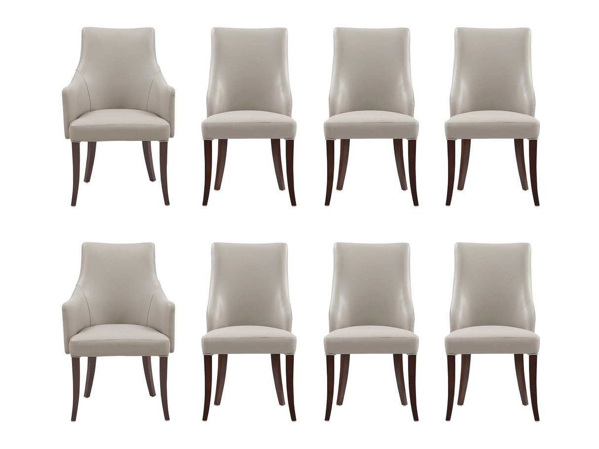 8-Piece Connie Dining Chair and Arm Chair in Light Grey by Manhattan Comfort at Eve Furniture