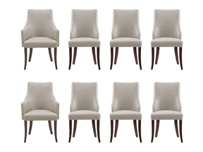8-Piece Connie Dining Chair and Arm Chair in Light Grey by Manhattan Comfort at Eve Furniture