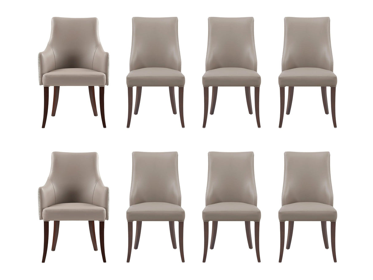 8-Piece Connie Dining Chair and Arm Chair in Taupe by Manhattan Comfort at Eve Furniture