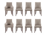 8-Piece Connie Dining Chair and Arm Chair in Taupe by Manhattan Comfort at Eve Furniture