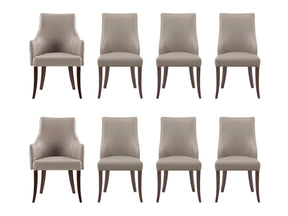 8-Piece Connie Dining Chair and Arm Chair in Taupe by Manhattan Comfort at Eve Furniture