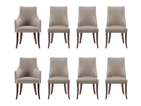 8-Piece Connie Dining Chair and Arm Chair in Taupe by Manhattan Comfort at Eve Furniture
