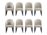 8-Piece Hillman Dining Chair and Arm Chair in Light Grey by Manhattan Comfort at Eve Furniture