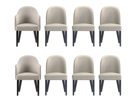 8-Piece Hillman Dining Chair and Arm Chair in Light Grey by Manhattan Comfort at Eve Furniture