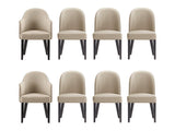 8-Piece Hillman Dining Chair and Arm Chair in Sand by Manhattan Comfort at Eve Furniture