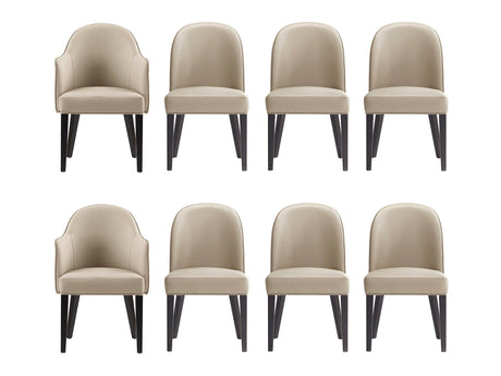 8-Piece Hillman Dining Chair and Arm Chair in Sand by Manhattan Comfort at Eve Furniture