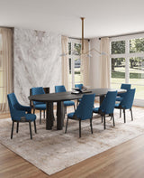 8-Piece Kara Dining Side and Arm Chairs in Blue by Manhattan Comfort at Eve Furniture