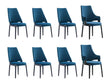8-Piece Kara Dining Side and Arm Chairs in Blue by Manhattan Comfort at Eve Furniture
