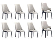 8-Piece Kara Dining Side and Arm Chairs in Light Grey by Manhattan Comfort at Eve Furniture