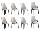 8-Piece Kara Dining Side and Arm Chairs in Light Grey by Manhattan Comfort at Eve Furniture