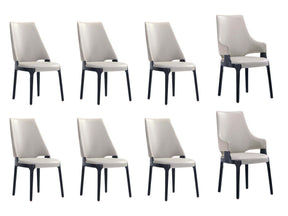 8-Piece Kara Dining Side and Arm Chairs in Light Grey by Manhattan Comfort at Eve Furniture