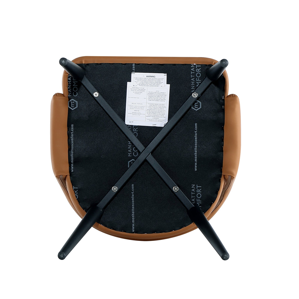 8-Piece Tremont Dining Chair in Saddle by Manhattan Comfort at Eve Furniture