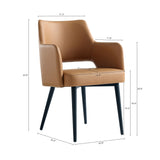 8-Piece Tremont Dining Chair in Saddle by Manhattan Comfort at Eve Furniture