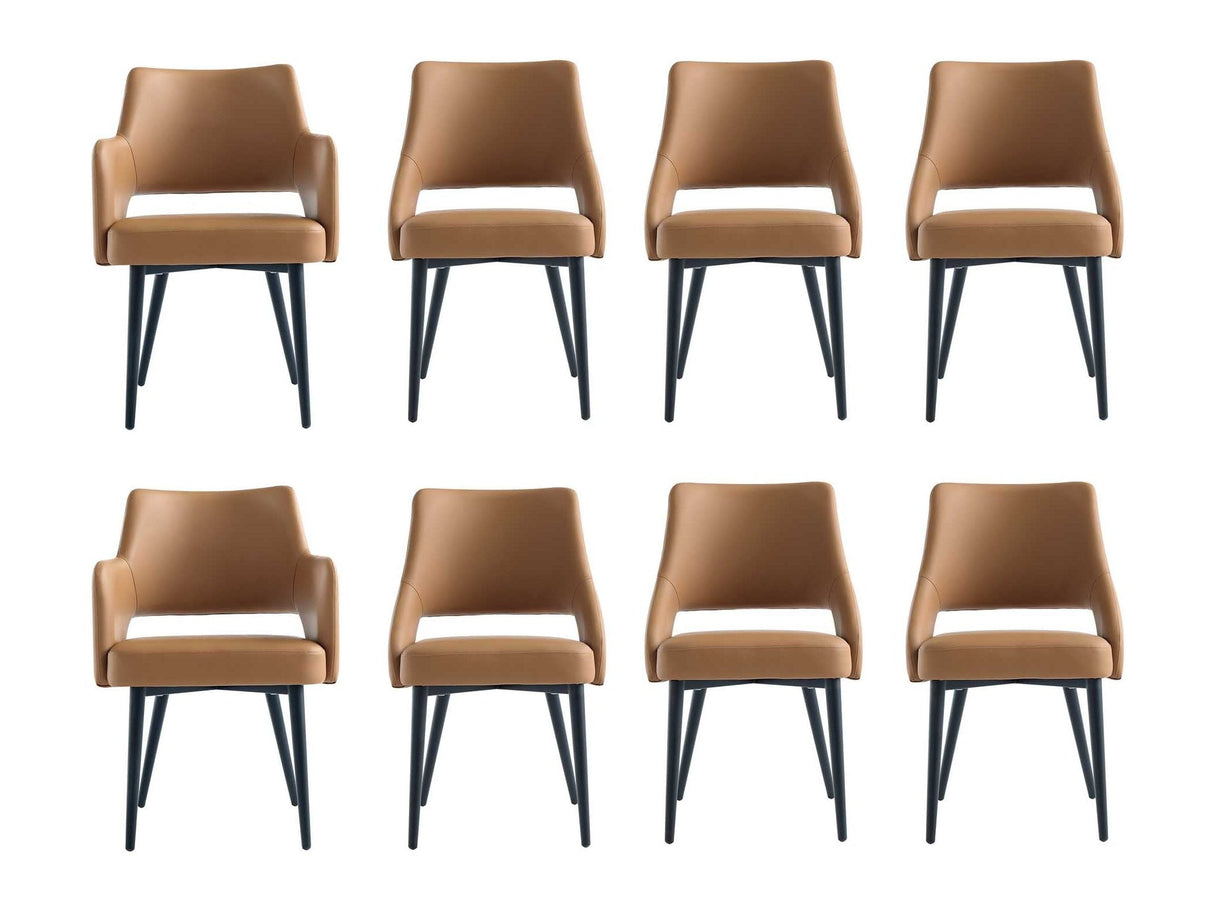8-Piece Tremont Dining Chair in Saddle by Manhattan Comfort at Eve Furniture