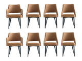 8-Piece Tremont Dining Chair in Saddle by Manhattan Comfort at Eve Furniture