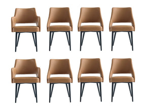8-Piece Tremont Dining Chair in Saddle by Manhattan Comfort at Eve Furniture