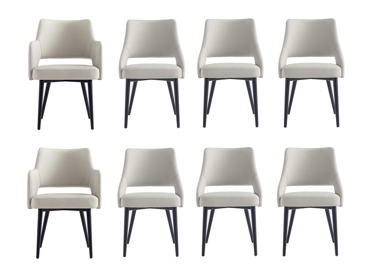 8-Piece Tremont Dining Chair in Stone by Manhattan Comfort at Eve Furniture