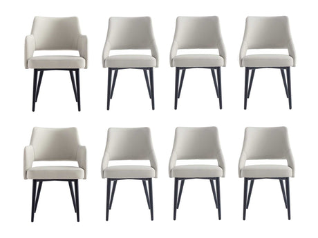 8-Piece Tremont Dining Chair in Stone by Manhattan Comfort at Eve Furniture