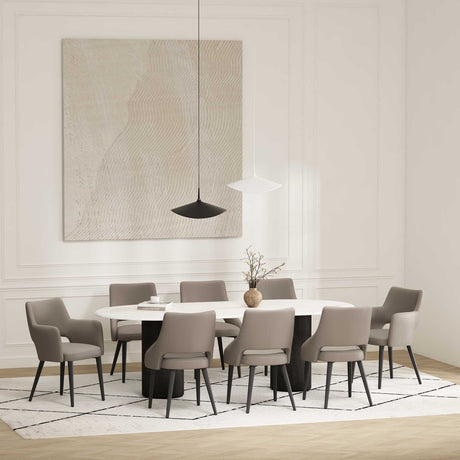 8-Piece Tremont Dining Chair in Taupe by Manhattan Comfort at Eve Furniture