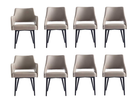 8-Piece Tremont Dining Chair in Taupe by Manhattan Comfort at Eve Furniture