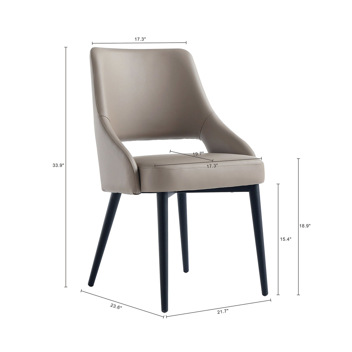 8-Piece Tremont Dining Chair in Taupe by Manhattan Comfort at Eve Furniture