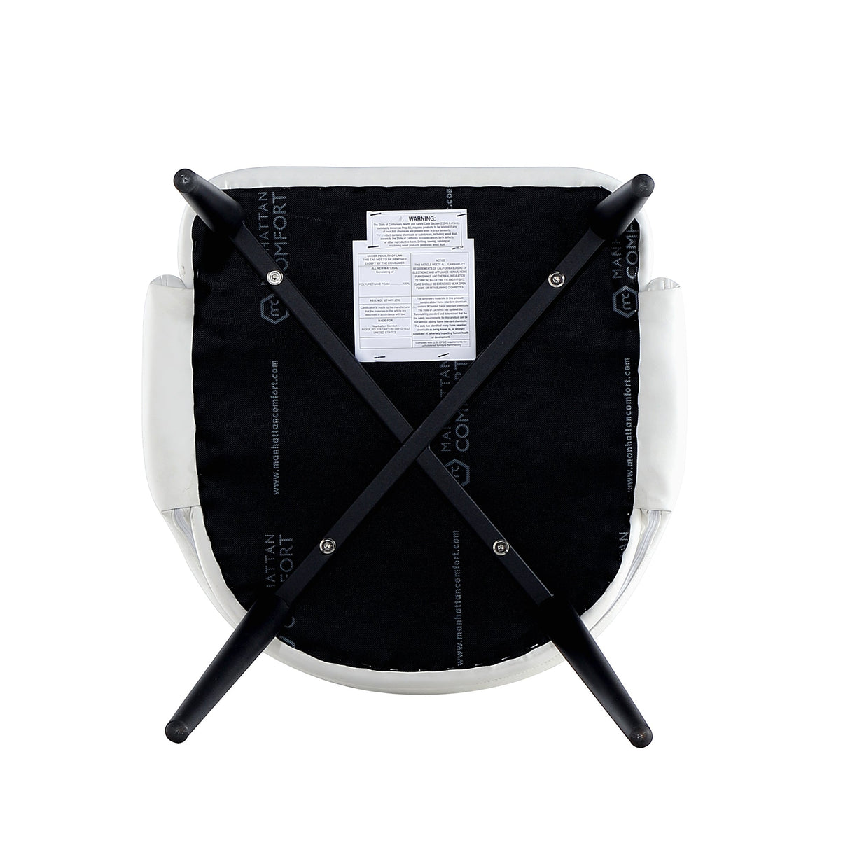 8-Piece Tremont Dining Chair in White by Manhattan Comfort at Eve Furniture