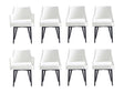 8-Piece Tremont Dining Chair in White by Manhattan Comfort at Eve Furniture