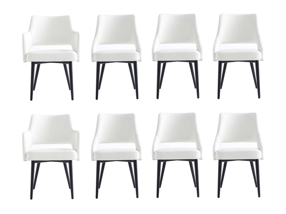 8-Piece Tremont Dining Chair in White by Manhattan Comfort at Eve Furniture