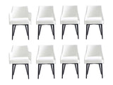 8-Piece Tremont Dining Chair in White by Manhattan Comfort at Eve Furniture