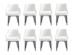 8-Piece Tremont Dining Chair in White by Manhattan Comfort at Eve Furniture