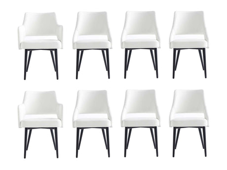 8-Piece Tremont Dining Chair in White by Manhattan Comfort at Eve Furniture