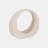 8" Sand Glaze Loop Object, White