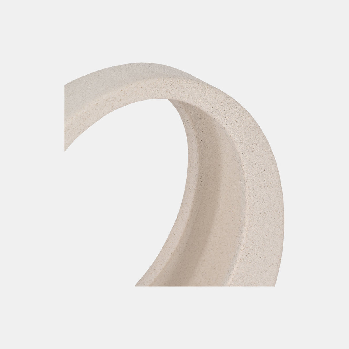 8" Sand Glaze Loop Object, White
