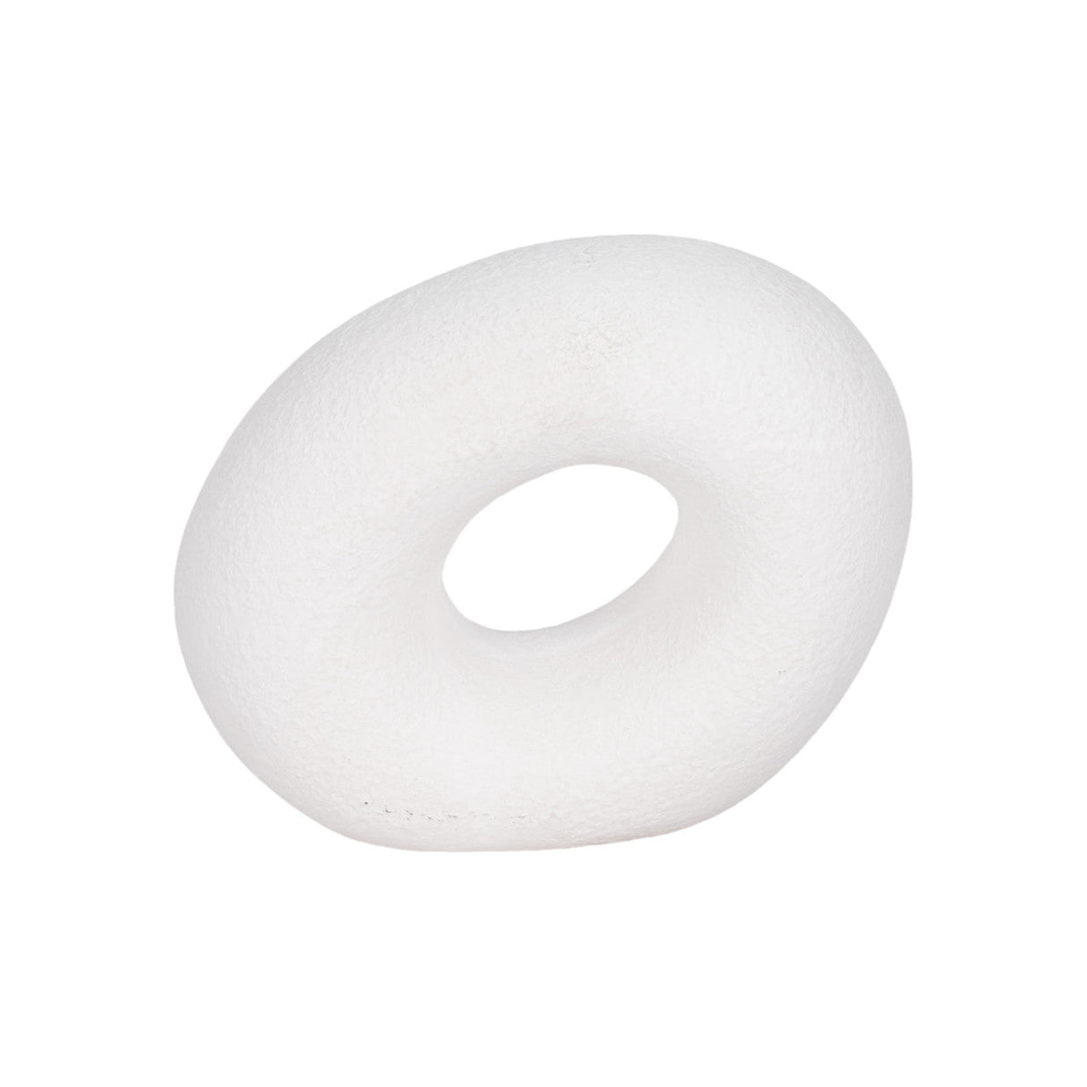 8" Textured Open Cut-out Slanted Circle Object, Wh