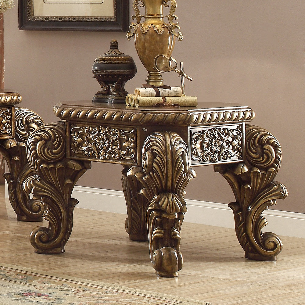 HD-8011 Antique Gold/Perfect Brown End Table by Homey Design at Eve Furniture