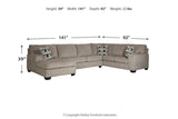 Ballinasloe Platinum 3-Piece Sectional with Chaise