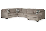 Ballinasloe Platinum 3-Piece Sectional and Ottoman