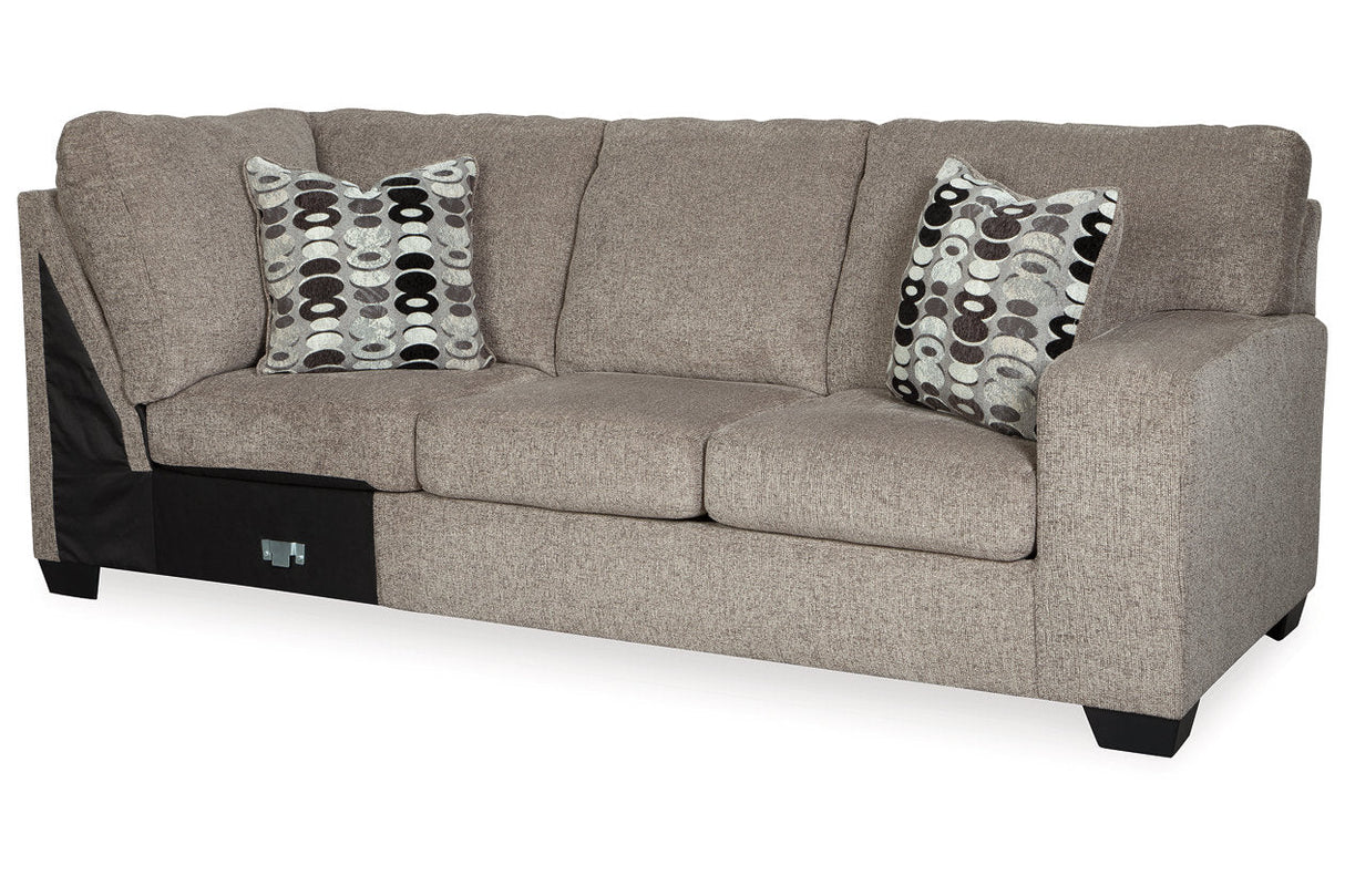 Ballinasloe Platinum 3-Piece Sectional with Ottoman