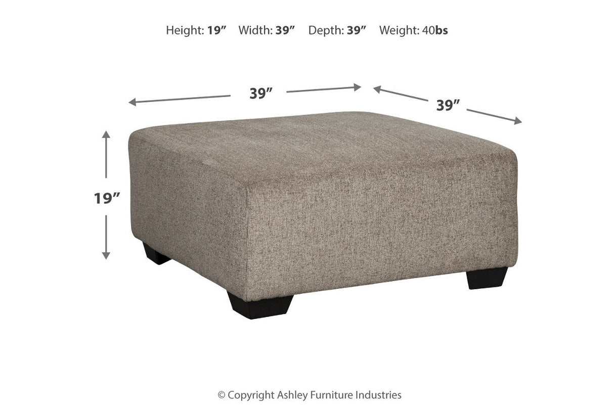 Ballinasloe Platinum 3-Piece Sectional with Ottoman