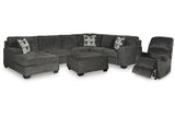 Ballinasloe Smoke 3-Piece Sectional, Recliner and Ottoman