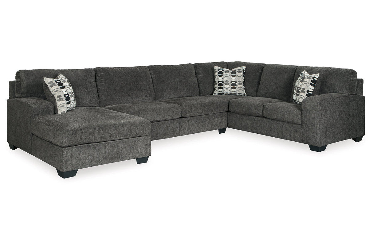 Ballinasloe Smoke 3-Piece Sectional, Recliner and Ottoman