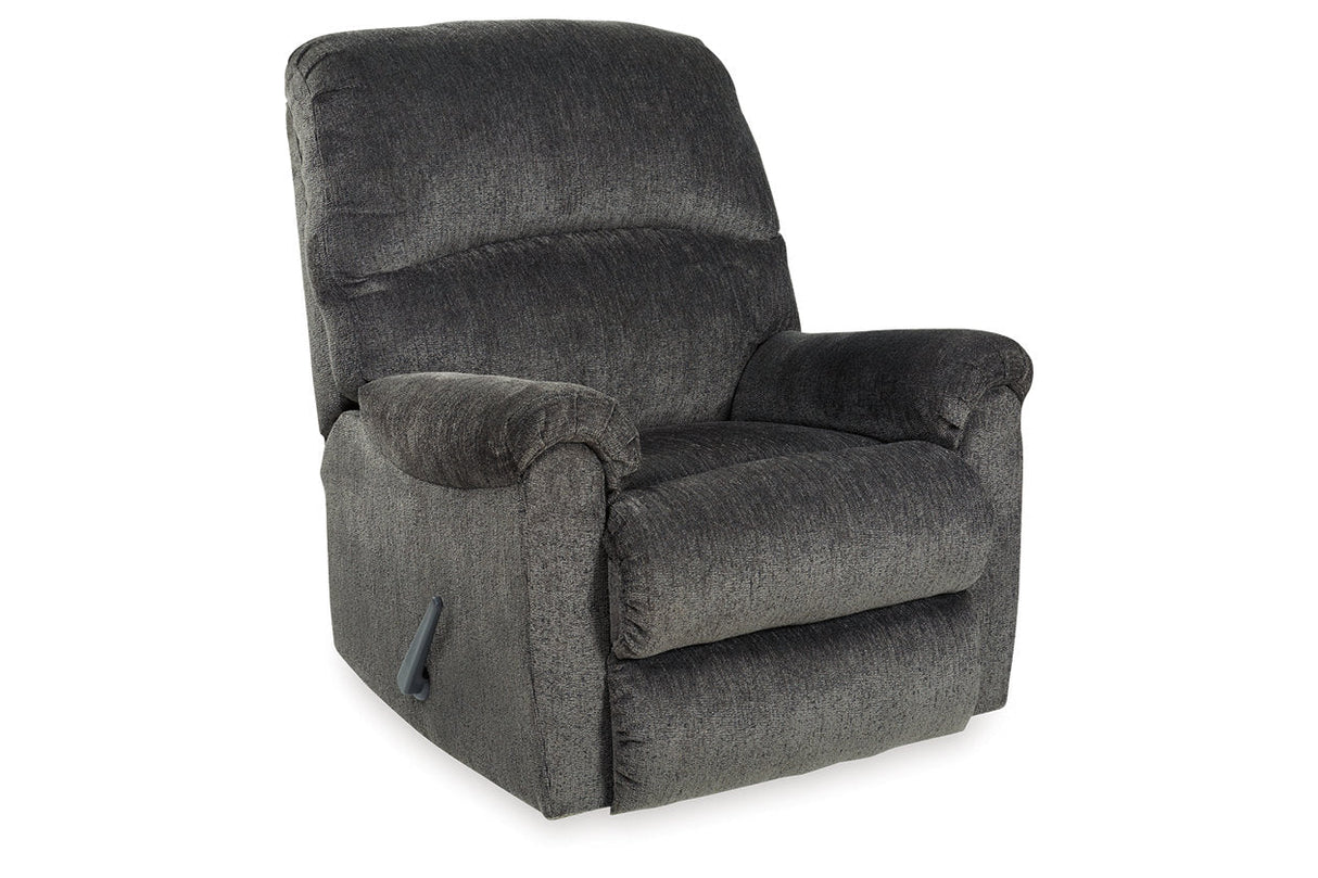 Ballinasloe Smoke 3-Piece Sectional, Recliner and Ottoman