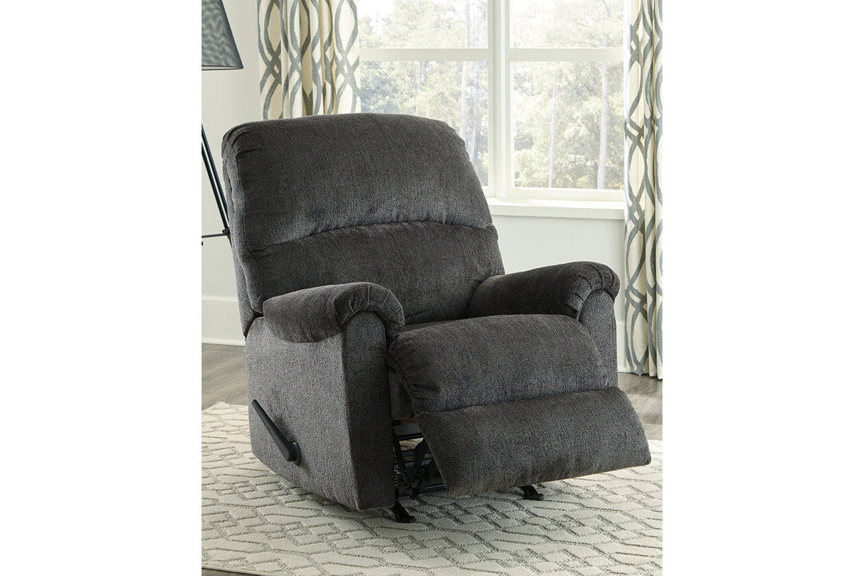 Ballinasloe Smoke 3-Piece Sectional, Recliner and Ottoman