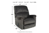 Ballinasloe Smoke 3-Piece Sectional, Recliner and Ottoman